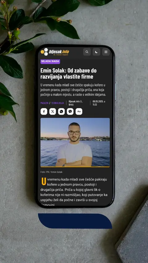 Snimak ekrana objave o Eminu Solaku i Emineticu — Bljesak.info