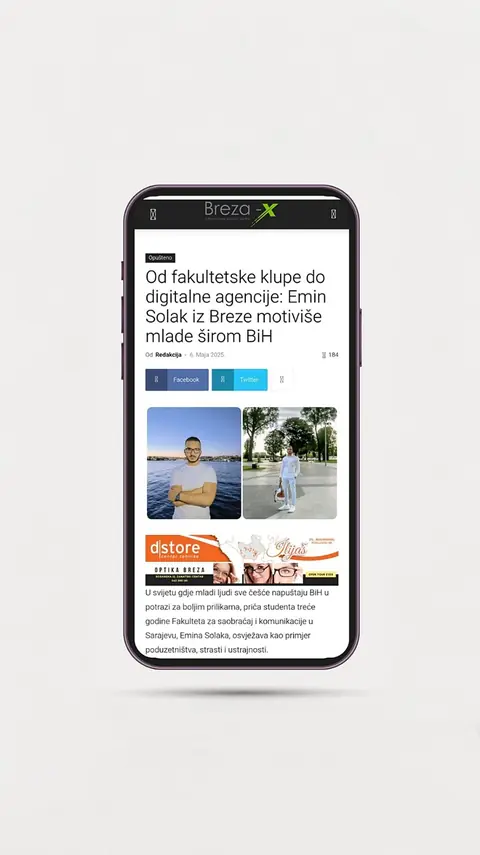 Snimak ekrana objave o Eminu Solaku i Emineticu — Breza-X