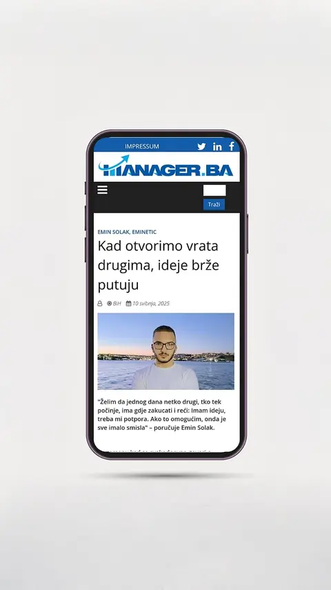 Snimak ekrana objave o Eminu Solaku i Emineticu — Manager.ba