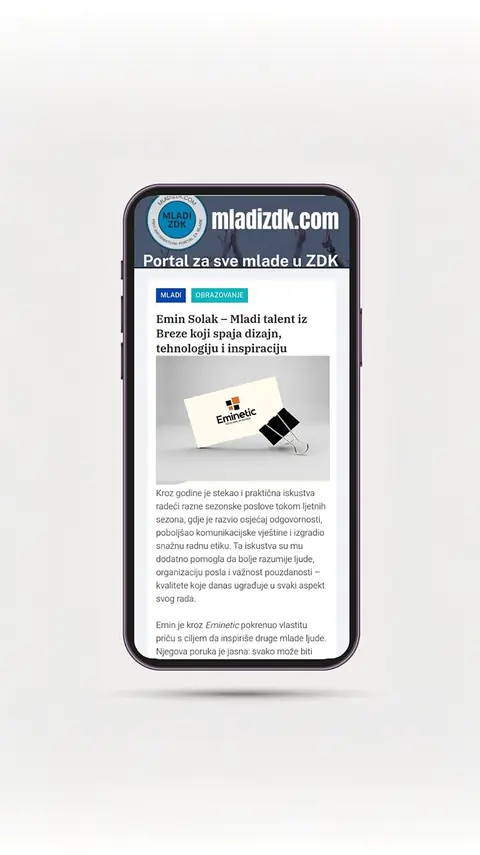 Snimak ekrana objave o Eminu Solaku i Emineticu — MladiZDK.com